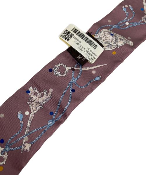 HERMES（エルメス）HERMES (エルメス) ツィリー/Les Cles a Pois レクレアポア パープル 未使用品の古着・服飾アイテム