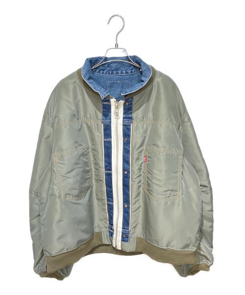 sacai（サカイ）sacai (サカイ) LEVI'S (リーバイス) 25SS Denim x Nylon Twill Reversible Blouson カーキ×インディゴ サイズ:4の古着・服飾アイテム