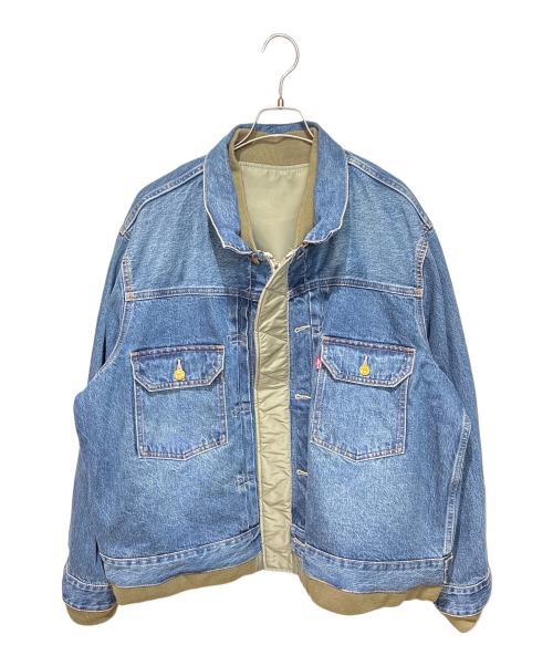 sacai（サカイ）sacai (サカイ) LEVI'S (リーバイス) 25SS Denim x Nylon Twill Reversible Blouson カーキ×インディゴ サイズ:4の古着・服飾アイテム