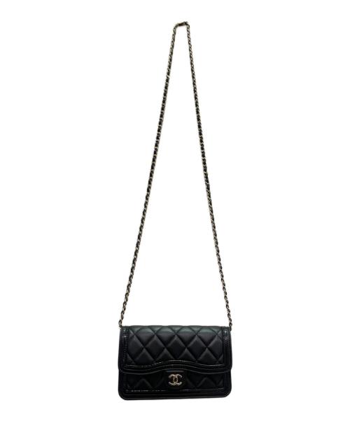 CHANEL（シャネル）CHANEL (シャネル) マトラッセ チェーンショルダーバッグ/ウォレット/フォンケース/ポーチ ブラックの古着・服飾アイテム