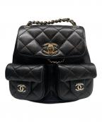 CHANELシャネル）の古着「マトラッセ キャビアスキン チェーンリュック」｜ブラック