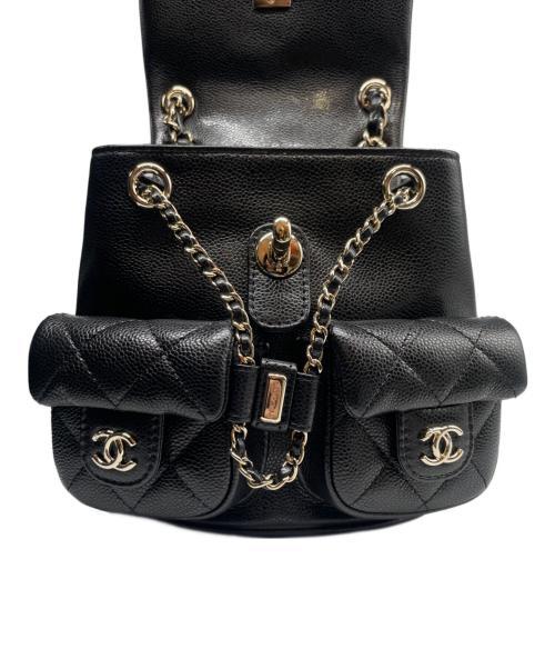 CHANEL（シャネル）CHANEL (シャネル) マトラッセ キャビアスキン チェーンリュック ブラックの古着・服飾アイテム