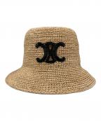 CELINEセリーヌ）の古着「トリンオン フラフィアハット」｜ベージュ