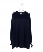 Chloeクロエ）の古着「レースデザインニットワンピース」｜ブラック