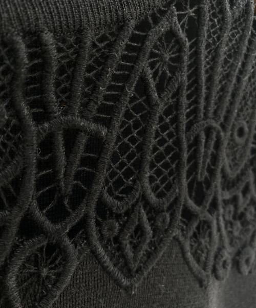 Chloe（クロエ）Chloe (クロエ) レースデザインニットワンピース ブラック サイズ:XSの古着・服飾アイテム