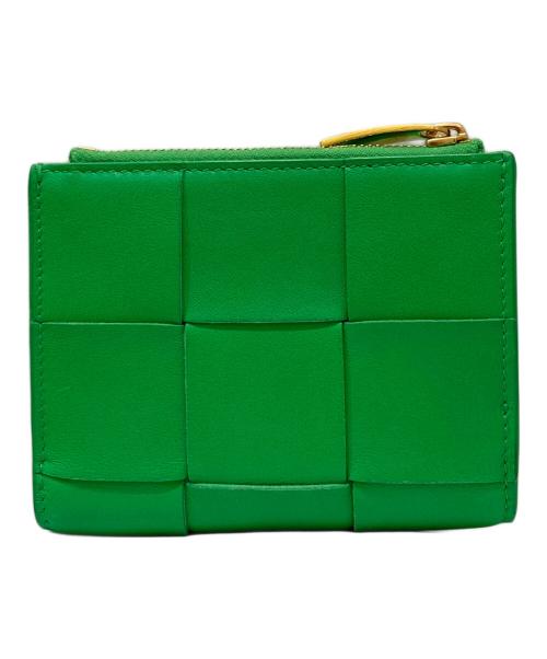 BOTTEGA VENETA（ボッテガベネタ）BOTTEGA VENETA (ボッテガベネタ) カセット スモール 二つ折りウォレット グリーン サイズ:スモールの古着・服飾アイテム