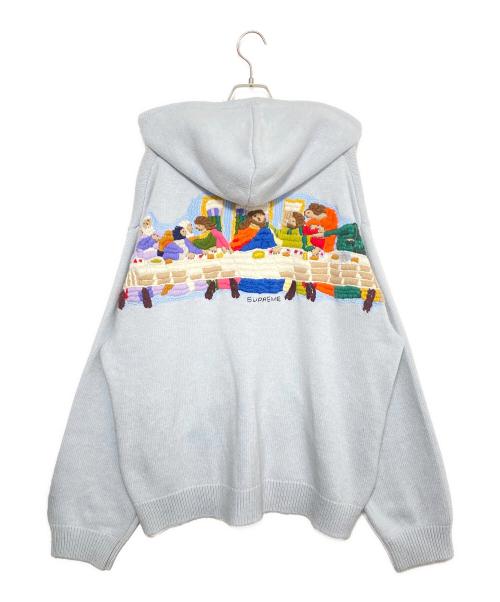 SUPREME（シュプリーム）SUPREME (シュプリーム) Last Supper Embroidered Zip Up Hooded Sweater スカイブルー サイズ:XLの古着・服飾アイテム