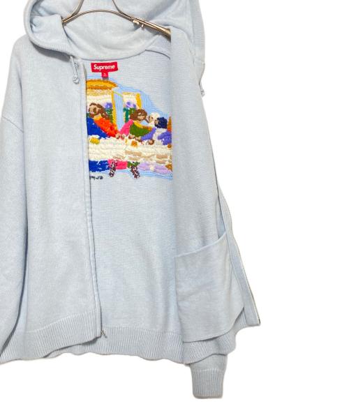 SUPREME（シュプリーム）SUPREME (シュプリーム) Last Supper Embroidered Zip Up Hooded Sweater スカイブルー サイズ:XLの古着・服飾アイテム