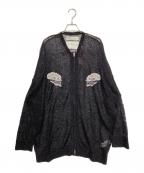 DAIRIKUダイリク）の古着「Skull Mohair Zip Up Cardigan」｜ブラック
