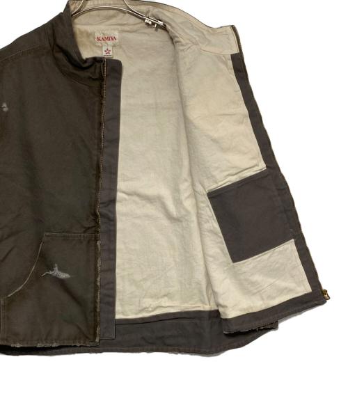 KAMIYA（カミヤ）KAMIYA (カミヤ) BORO Duck Vest ブラウン サイズ:Lの古着・服飾アイテム
