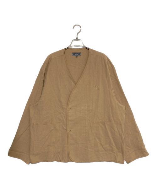 KITH（キス）KITH (キス) ノーカラージャケット ブラウン サイズ:XLの古着・服飾アイテム
