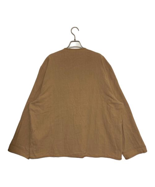 KITH（キス）KITH (キス) ノーカラージャケット ブラウン サイズ:XLの古着・服飾アイテム