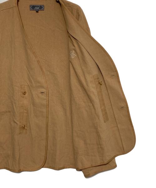 KITH（キス）KITH (キス) ノーカラージャケット ブラウン サイズ:XLの古着・服飾アイテム