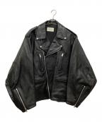 beautiful peopleビューティフルピープル）の古着「ダブルエンドライダースジャケット」｜ブラック