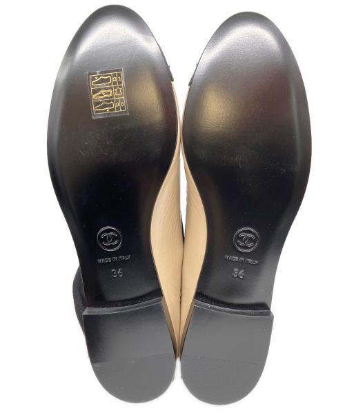 CHANEL（シャネル）CHANEL (シャネル) バイカラーバレエシューズ ベージュ×ブラック サイズ:36の古着・服飾アイテム