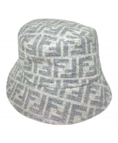 10F216 FENDI フェンディ ズッカ柄 バケットハット S 55cm 中古・古着通販】FENDI (フェンディ) ズッカ柄バケットハット グレー