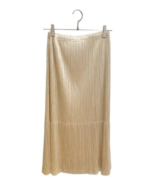 PLEATS PLEASE（プリーツプリーズ）PLEATS PLEASE (プリーツプリーズ) ベロアプリーツスカート アイボリー サイズ:2の古着・服飾アイテム