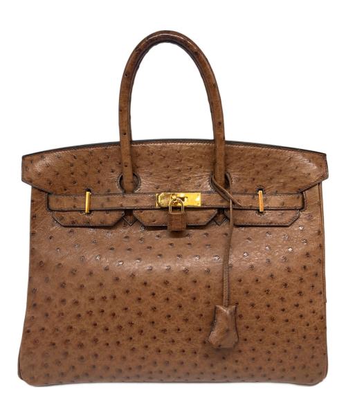 HERMES（エルメス）HERMES (エルメス) バーキン 35/ゴールド金具/オーストリッチ/〇Y刻印 ブラウン サイズ:35の古着・服飾アイテム