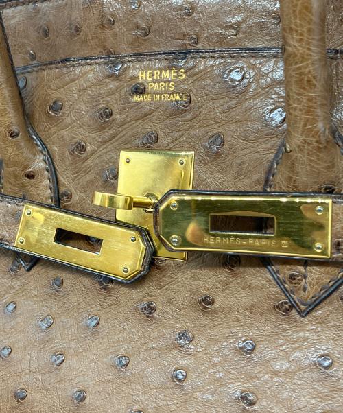 HERMES（エルメス）HERMES (エルメス) バーキン 35/ゴールド金具/オーストリッチ/〇Y刻印 ブラウン サイズ:35の古着・服飾アイテム