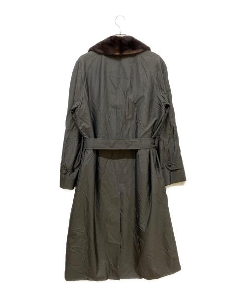 Aquascutum（アクアスキュータム）Aquascutum (アクアスキュータム) シルクミンク襟ブレストコート グレー サイズ:38の古着・服飾アイテム