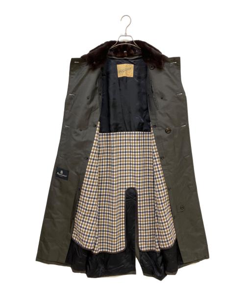 Aquascutum（アクアスキュータム）Aquascutum (アクアスキュータム) シルクミンク襟ブレストコート グレー サイズ:38の古着・服飾アイテム