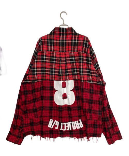 PROJECT G/R（プロジェクト ジーアール）PROJECT G/R (プロジェクト ジーアール) UPSIDE-DOWN CHECKED SHIRTS レッド サイズ:2の古着・服飾アイテム