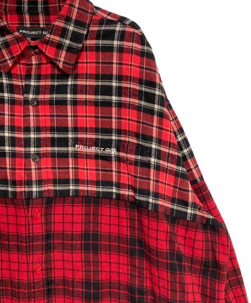 PROJECT G/R（プロジェクト ジーアール）PROJECT G/R (プロジェクト ジーアール) UPSIDE-DOWN CHECKED SHIRTS レッド サイズ:2の古着・服飾アイテム