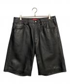 SUPREMEシュプリーム）の古着「Baggy Leather Short」｜ブラック