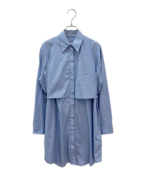 MM6 Maison Margiela（エムエムシックスメゾンマルジェラ）MM6 Maison Margiela (エムエムシックスメゾンマルジェラ) ビブフロントオーバーサイズワンピ ブルー×ホワイト サイズ:36の古着・服飾アイテム