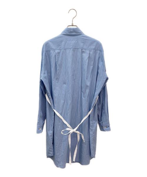 MM6 Maison Margiela（エムエムシックスメゾンマルジェラ）MM6 Maison Margiela (エムエムシックスメゾンマルジェラ) ビブフロントオーバーサイズワンピ ブルー×ホワイト サイズ:36の古着・服飾アイテム