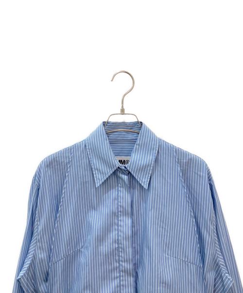 MM6 Maison Margiela（エムエムシックスメゾンマルジェラ）MM6 Maison Margiela (エムエムシックスメゾンマルジェラ) ビブフロントオーバーサイズワンピ ブルー×ホワイト サイズ:36の古着・服飾アイテム