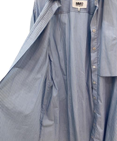 MM6 Maison Margiela（エムエムシックスメゾンマルジェラ）MM6 Maison Margiela (エムエムシックスメゾンマルジェラ) ビブフロントオーバーサイズワンピ ブルー×ホワイト サイズ:36の古着・服飾アイテム