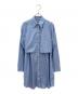 MM6 Maison Margiela（エムエムシックスメゾンマルジェラ）の古着「ビブフロントオーバーサイズワンピ」｜ブルー×ホワイト