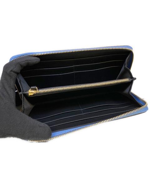 SMYTHSON（スマイソン）SMYTHSON (スマイソン) 長財布 ブルーの古着・服飾アイテム