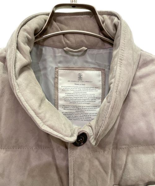 BRUNELLO CUCINELLI（ブルネロクチネリ）BRUNELLO CUCINELLI (ブルネロクチネリ) カウレザーダウンベスト ライトグレー サイズ:Ｌの古着・服飾アイテム