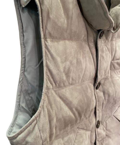 BRUNELLO CUCINELLI（ブルネロクチネリ）BRUNELLO CUCINELLI (ブルネロクチネリ) カウレザーダウンベスト ライトグレー サイズ:Ｌの古着・服飾アイテム