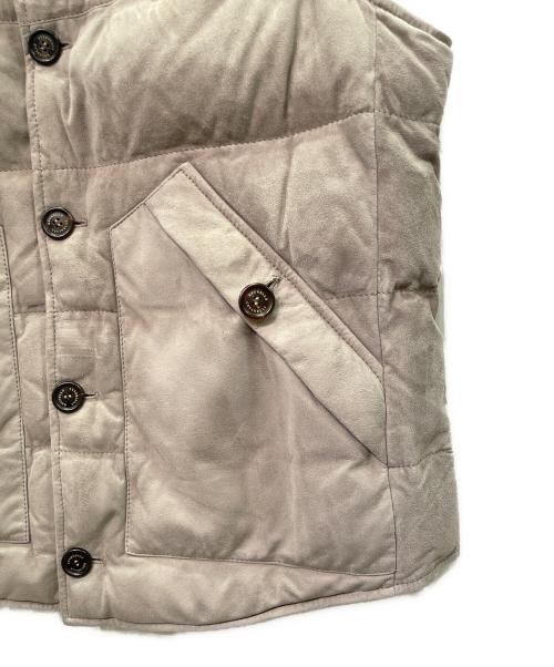 BRUNELLO CUCINELLI（ブルネロクチネリ）BRUNELLO CUCINELLI (ブルネロクチネリ) カウレザーダウンベスト ライトグレー サイズ:Ｌの古着・服飾アイテム