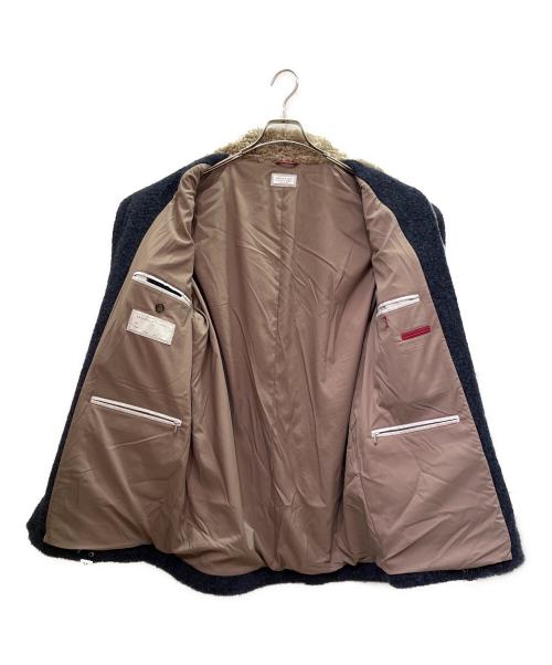 BRUNELLO CUCINELLI（ブルネロクチネリ）BRUNELLO CUCINELLI (ブルネロクチネリ) アルパカ混ボアコート ネイビー サイズ:Ｌの古着・服飾アイテム