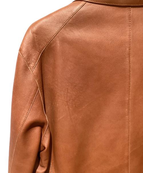 LOEWE（ロエベ）LOEWE (ロエベ) ノッチドラペル2Bレザージャケット ブラウン サイズ:48の古着・服飾アイテム