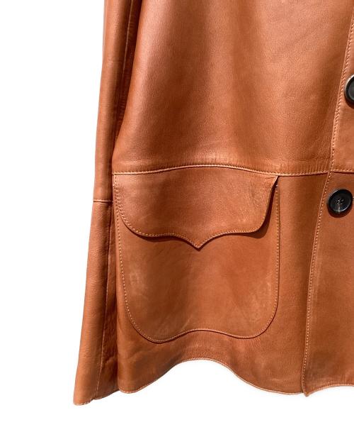 LOEWE（ロエベ）LOEWE (ロエベ) ノッチドラペル2Bレザージャケット ブラウン サイズ:48の古着・服飾アイテム