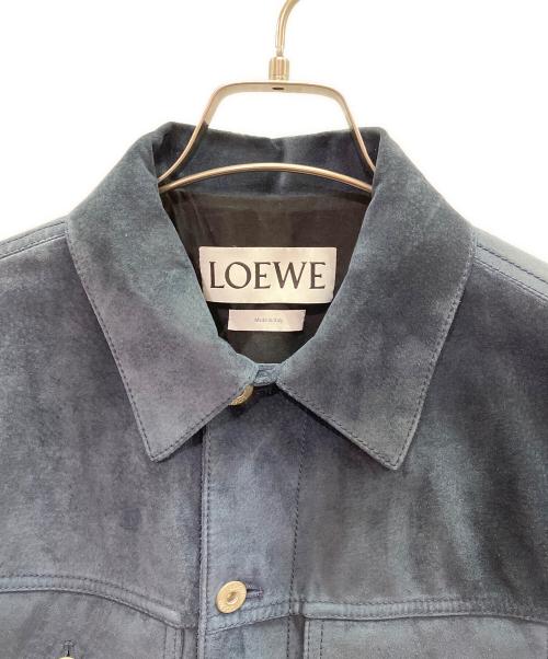 LOEWE（ロエベ）LOEWE (ロエベ) レザーパッチスウェードジャケット ネイビー サイズ:48の古着・服飾アイテム