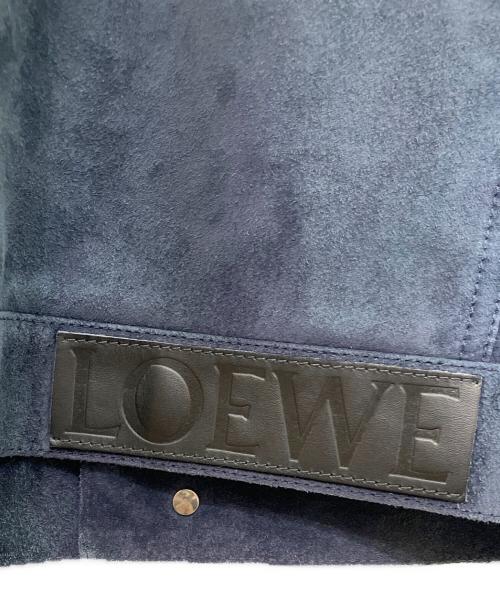LOEWE（ロエベ）LOEWE (ロエベ) レザーパッチスウェードジャケット ネイビー サイズ:48の古着・服飾アイテム