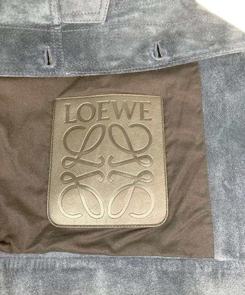 LOEWE（ロエベ）LOEWE (ロエベ) レザーパッチスウェードジャケット ネイビー サイズ:48の古着・服飾アイテム
