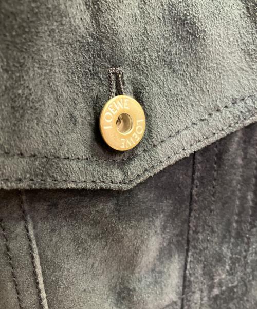 LOEWE（ロエベ）LOEWE (ロエベ) レザーパッチスウェードジャケット ネイビー サイズ:48の古着・服飾アイテム