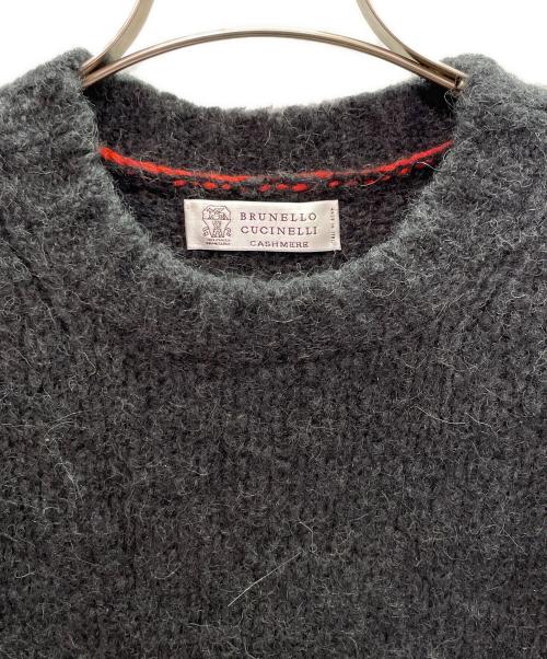 BRUNELLO CUCINELLI（ブルネロクチネリ）BRUNELLO CUCINELLI (ブルネロクチネリ) アルパカ混ニット グレー×ベージュ サイズ:50の古着・服飾アイテム