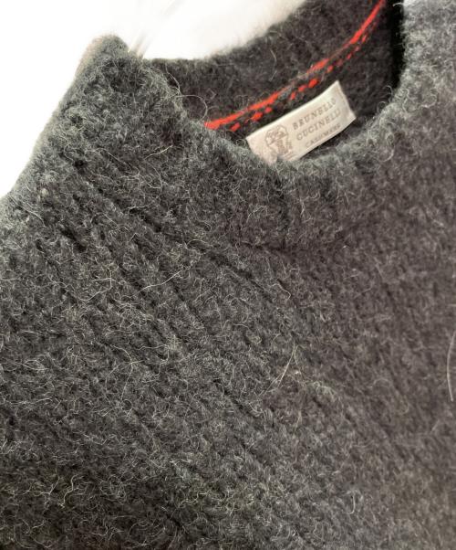 BRUNELLO CUCINELLI（ブルネロクチネリ）BRUNELLO CUCINELLI (ブルネロクチネリ) アルパカ混ニット グレー×ベージュ サイズ:50の古着・服飾アイテム