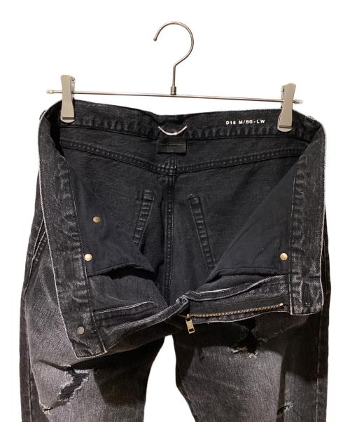 Saint Laurent Paris（サンローランパリ）Saint Laurent Paris (サンローランパリ) ダメージ加工デニムパンツ ブラック サイズ:33の古着・服飾アイテム