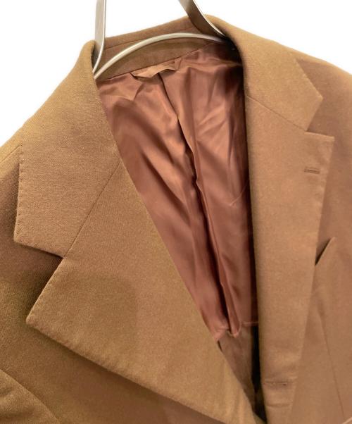 Belvest（ベルヴェスト）Belvest (ベルヴェスト) ウールサキソニーソリッド3B1プリーツスーツ キャメル サイズ:52の古着・服飾アイテム