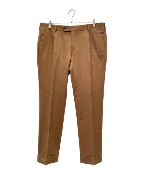 Belvest（ベルヴェスト）Belvest (ベルヴェスト) ウールサキソニーソリッド3B1プリーツスーツ キャメル サイズ:52の古着・服飾アイテム