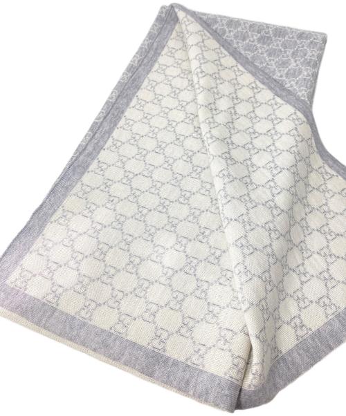 GUCCI（グッチ）GUCCI (グッチ) GGウールストール グレー サイズ:-の古着・服飾アイテム